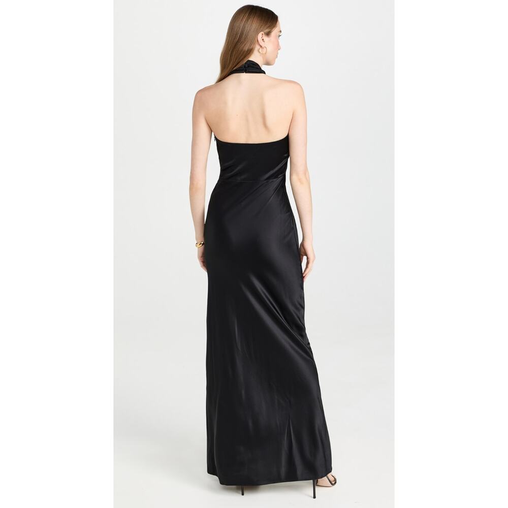 B55 Veronica Beard Alberta Silk Evening Gown Dress 8 Halter Long Wedding Guest - Picture 2 of 13